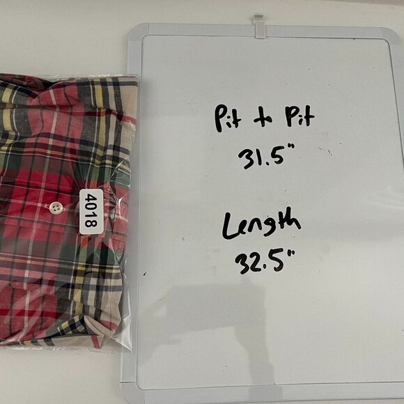 Ralph Lauren mens 2XB plaid oxford shirt red kelly green - Picture 7 of 7